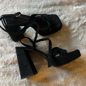 Zara Platform Suede Heels